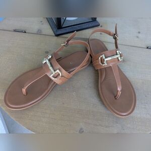 Aldo T-Strap Flex Sandals, In Camel Color